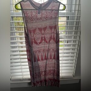 Pink and white beach coverup dress